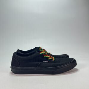 Vans Rasta Black Striped Lace Up Low Top Sneakers Skate Shoes Youth Size 6